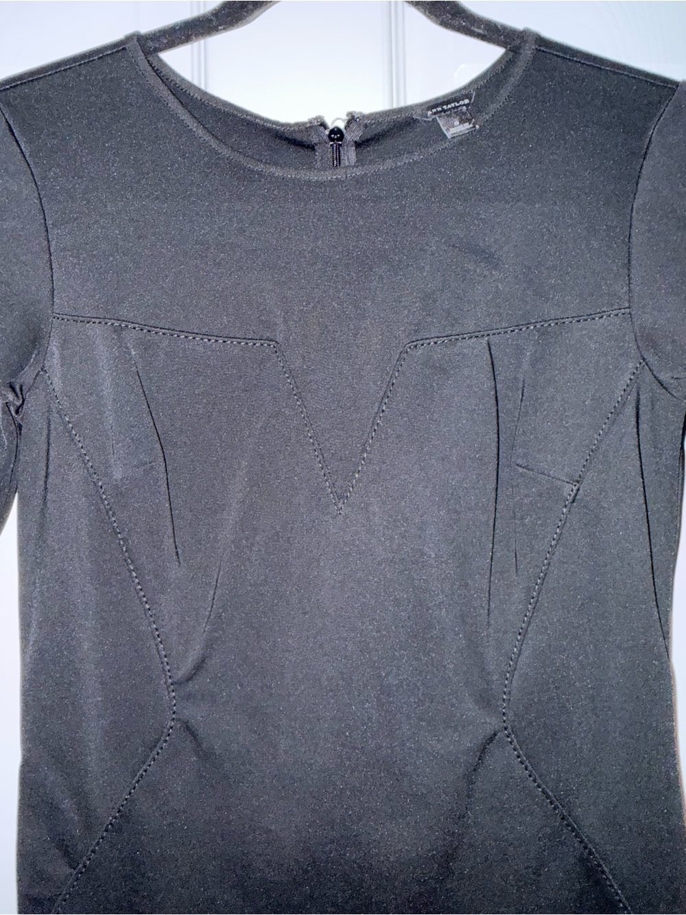 Ann Taylor Black Short-Sleeve Midi Sheath Dress - Picture 4 of 6